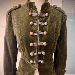 HOT BNCI Olive Green Jacket Embellished w/ Bronze Buttons - Never Worn, XS
